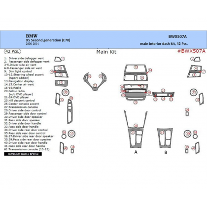 X5 SERIES E53 E70 F15 BMW X5 E70 2009-2014 Voll Satz BD innenausstattung armaturendekor cockpit dekor 42teilige €115.00