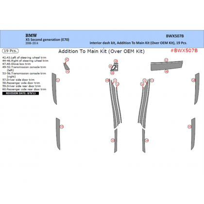 X5 SERIES E53 E70 F15 BMW X5 E70 2009-2014 Full Set Decor de carlinga su interior 19part €115.00