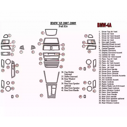 X5 SERIES E53 E70 F15 BMW X5 2007-2009 Full Set Decor de carlinga su interior €145.00