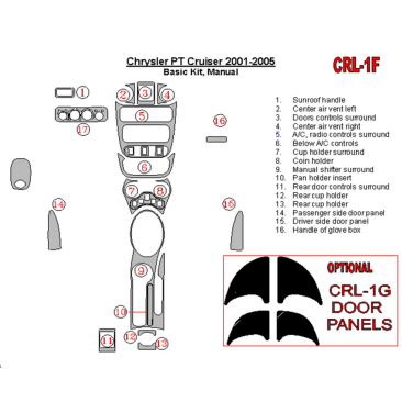 PT CRUISER Chrysler PT Cruiser 2001-2005 Basic Set, Manual Gearbox, 16 Parts set Decor de carlinga su interior €105.00