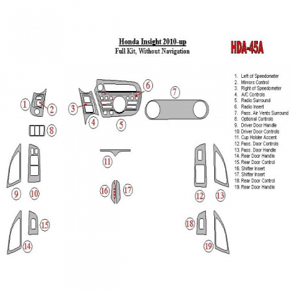 INSIGHT Honda Insight 2010-UP Ensemble Complet, Without NAVI BD Décoration de tableau de bord €105.00