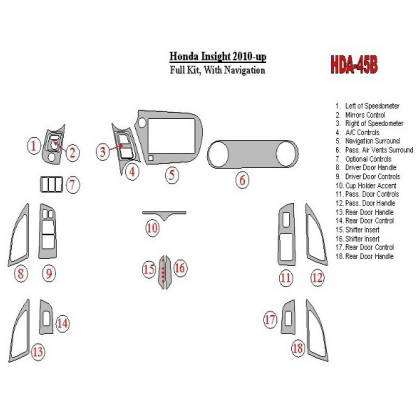 INSIGHT Honda Insight 2010-UP Ensemble Complet, With NAVI BD Décoration de tableau de bord €105.00