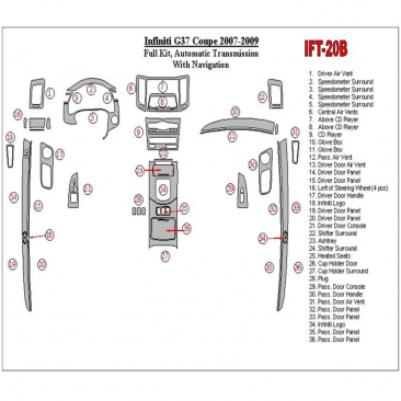 G37 Infiniti G37 2007-2009 Full Set, Automatic Gear, With NAVI Interior BD Dash Trim Kit €175.00