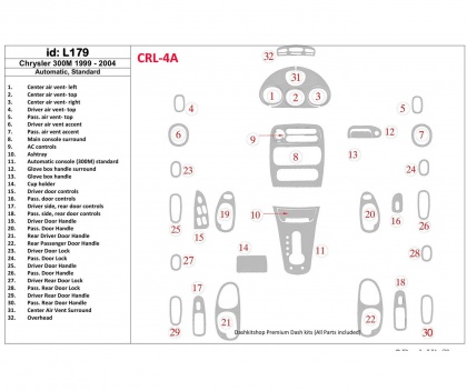 300 C Chrysler 300M 1999-UP Chrysler 300M, Automatic Gearbox BD Décoration de tableau de bord €145.00