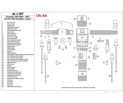 300 C Chrysler 300 2005-2007 Full Set, With NAVI system Cruscotto BD Rivestimenti interni €225.00