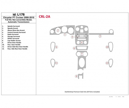 PT CRUISER Chrysler PT Cruiser 2006-UP Full Set Cruscotto BD Rivestimenti interni €135.00