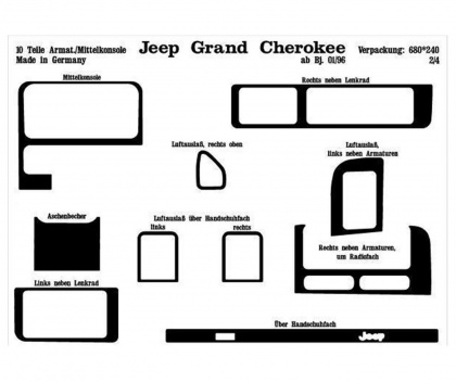 CHRYSLER Chrysler Grand Cherokee 01.1996 3D Decor de carlinga su interior del coche 10-Partes €80.00